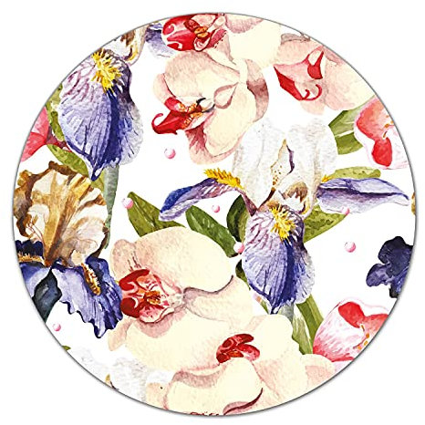 Coloray Glas Schneidebrett 40cm Herdabdeckplatte Servieren von Speisen Spritzschutz Glasabdeckplatte Gehärtetes Glas Induktionsherdabdeckung - Orchidee Floral.