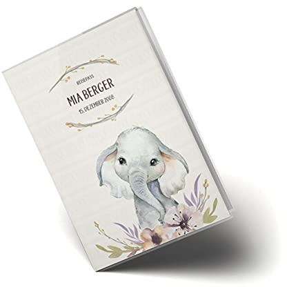 Olgs Reisepasshülle Wildnis Elefant, Kunststoff Schutzhülle für Dokumente & Reisepass personalisiert mit Namen