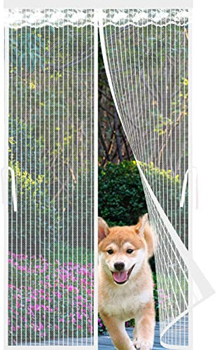 Magnetischer Fliegenvorhang 165x245cm, Fliegengitter Falttür Fliegennetz Insektenschutz Fliegenvorhang Gegen Fliegen,Insekten Und Mücken Für Schiebetüren - Weiß