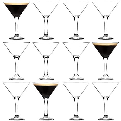 LAV 12x 175ml Misket Verres à Martini Espresso - Vintage Art Déco Champagne Gin Cocktail en Buvant Coupe Verre Ensemble de Fête