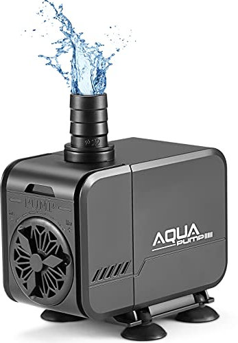 SOUSLOW Bomba de Agua Sumergible 45W 3000L/H AC220-240V con 2 Boquillas para Acuario Pecera Estanque Fuentes Jardín Sistema