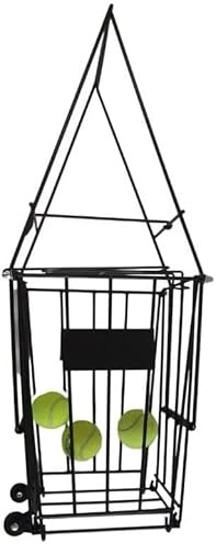 Coolcapis Tennis Ball Hopper with Wheels for Tennis Coaches Players Schools Clubs, Tennis Court Equipment/Accessory (75 Balls Capacity)