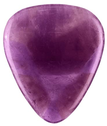 Amethyst Stone Guitar Or Bass Pick - 3.0 mm Ultra Heavy Gauge - 351 Shape - Specialty Handmade Gemstone Exotic Plectrum - 1 Pack