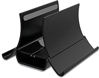 YdseozOA Gravity Vertical Notebook Stand - Adjustable Auto Shrink Width Gaming Laptop Bracket for All Laptop Models (Black)