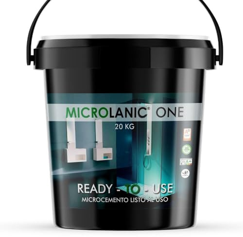 MICROLANIC ONE SOTTILE (20KG). Per 40m2. Microcemento pronto all'uso a grana fine per la decorazione di pavimenti e pareti. Questo prodotto fa parte di un sistema. COLORE 13 CAMMELLO