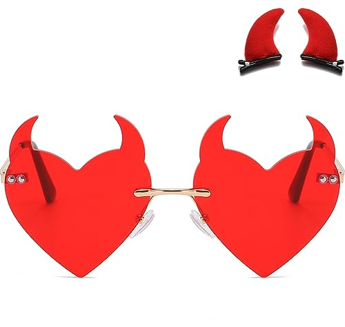 Musivon Herz Sonnenbrille Damen Polarisierte - Vintage Festival Herzform Sonnenbrille Hippie Brille