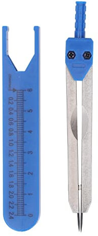 Calibro ECG, strumento di misurazione calibro ECG da 1 pezzo, divisore ECG medico da 0-2,4 pollici con righello (blu)