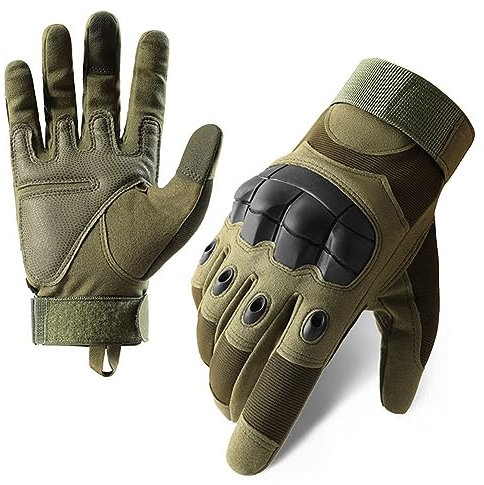 Surakey Herren Taktische Handschuhe für Fahrrad, Motorrad, Outdoor & Mehr - Atmungsaktiv, Rutschfest, Unisex, Grün