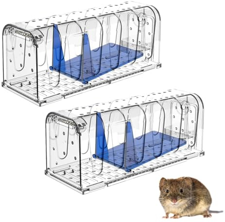 Momooda Humane musfällor hink för inomhus som arbetar, levande fånga gnagarmöss, No Kill, No Touch Release, återanvändbar, ny mycket känslig, 2-pack