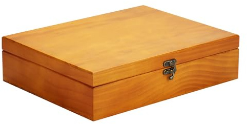 Wooden Storage Box with Lid | Pine Wood Storage Case | Wooden Memory Box