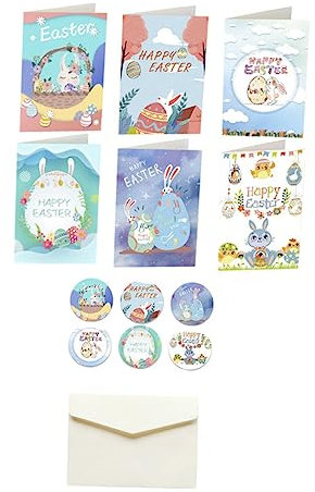 BCOATH Nachrichtenkarten 18 Sätze Ostergrußkarte Grußkarten-Set Weihnachtskarten ostern karten grußkarten ostern Dankeskarten zu Ostern Karteikarten Hase Suite danke schön einstellen