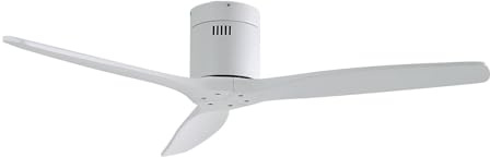 Lucande Lindby Ventilatore da Soffitto in Legno, Design Moderno con Telecomando Ø132 cm 6 Velocità Timer 3 Pale 66 Funzione Estate Inverno Camera Da Letto Bianco Scandinavo