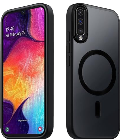 Tawarror Cover Magnetica per Samsung Galaxy A50/ A50S/ A30S, Traslucida Opaca Custodia per Samsung A50 PC Posteriore Anti-Graffio TPU Antiurto Antiscivolo Sottile Cellulare Protettiva Case, Nero