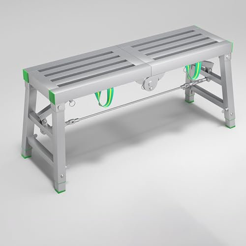 Plataforma de andamio Banco de Yeso para Andamios Plataforma de Trabajo Banco de Trabajo Andamio portátil Plegable Plataforma de Altura Ajustable de Aluminio,200cm