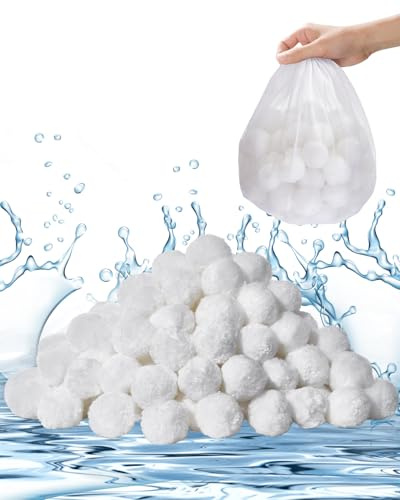 VEVOR Boules Filtrantes pour Piscine Filtre à Sable, 0,7 kg, Boules de Remplacement pour Sable Filtre Piscine, Fibre Polyester Réutilisables avec Sac de Lavage, pour Divers Systèmes Filtration Piscine