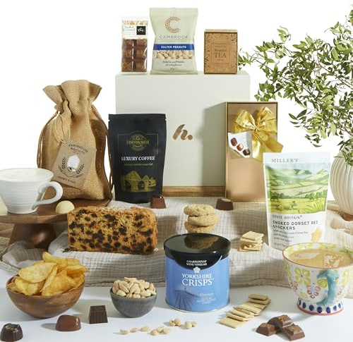 Gourmet Food Gift Hamper | Luxury Gifts for Men & Women | Premium Chocolates, Artisan Biscuits, Luxury Tea & Coffee Selection | Birthday, Anniversary & New Home Gift
