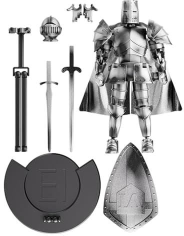 Figure d'azione medievale, figura d'azione multi-articolazione | Modello di corpo completo del cavaliere medievale a più articolazioni | Statuetta mobile di statue flessibili con testa di rotatio