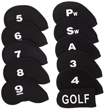 Toyvian 11pcs Elastic Putter Covers for Golfs Clubs Head Cover Professional Putter Stylish Golf Club Hat and Irons