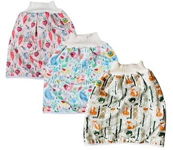 Lumina Windelrock 3er Set, Stilvoller Auslaufschutz für Babys & Kinder ab 6 kg bis 3 Jahren – Trainingshose & Überhose in der Nacht – Saugfähige Windelhose atmungsaktiv & waschbar, Größe 1