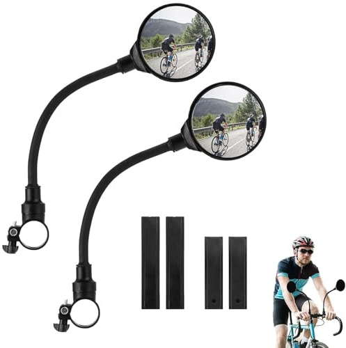 2 Stück Rückspiegel Fahrrad Rückspiegel, Fahrradspiegel 360°Einstellbar und Drehbar, Fahrrad Spiegel Fahrradrückspiegel Mirror für 22-32mm Lenker für FahrradMountainbike Rennräder