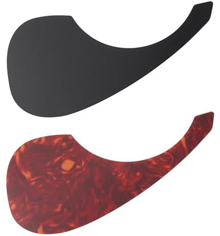 LT Easiyl 2 Stück Gitarren-Schlagbrett Kratzfeste Schutzplatte 21 X 10 Cm Selbstklebende Schlagplatte für Akustikgitarre Schwarz/Schildkröte