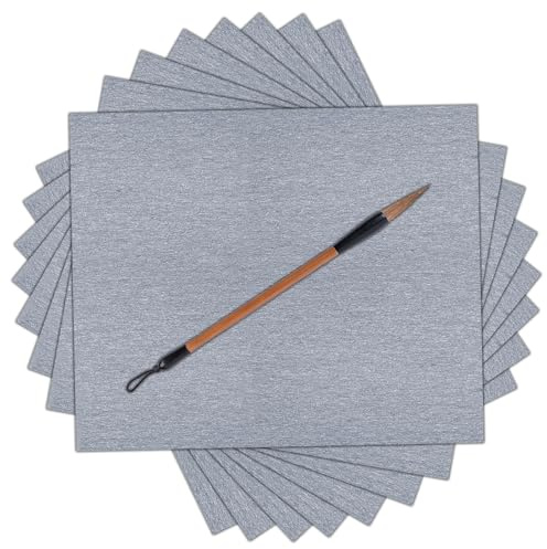 Magic Cloth Water Paper, Water Writing Magic Paper Set, 8 Pcs Reusable Water Drawing Writing Cloth, 17x13 Inch No Ink Chinese Calligraphy Set, Calligraphy Practicing Tool for Beginners Practice