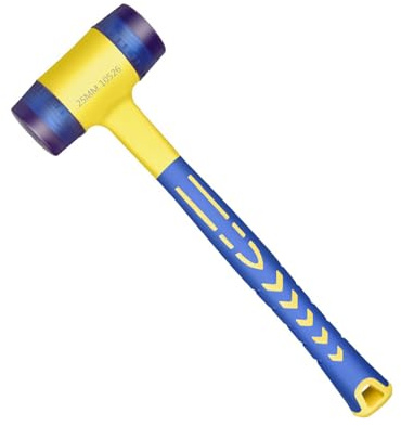 Rubber Hammer Double Face Glazing Window Nylon Hammer Integrated with Round Head Nonslip Handle Hand Tool Accessories Assembly