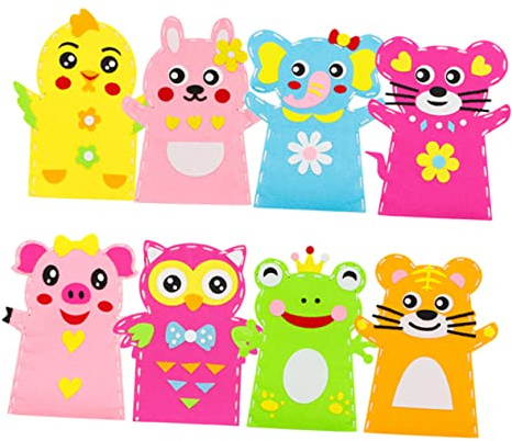 BESPORTBLE 8stücke DIY-stoffmaterial Für Handpuppen Bastelbedarf Für Junge Mädchen Stoffpuppen Zum Selbermachen Kreatives Spielzeug Für Entwicklungsförderung