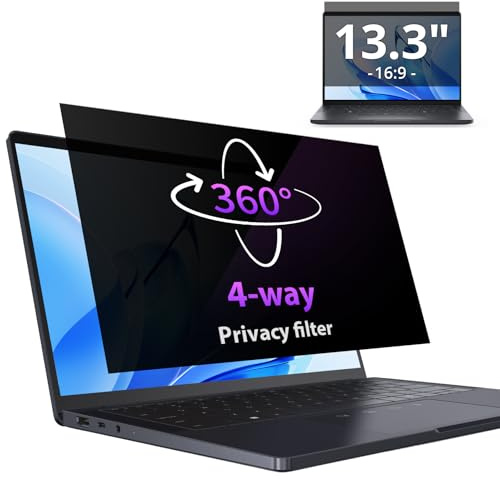 IPROKKO 360° Blickschutzfolie für 13.3 Zoll, 16:9 Seitenverhältnis Anti Blaulicht Blendschutz Blickschutzfolie Displayschutz Blickschutzfilter für 13.3 Hp/Dell/Acer/Lenovo/ThinkPad/Asus
