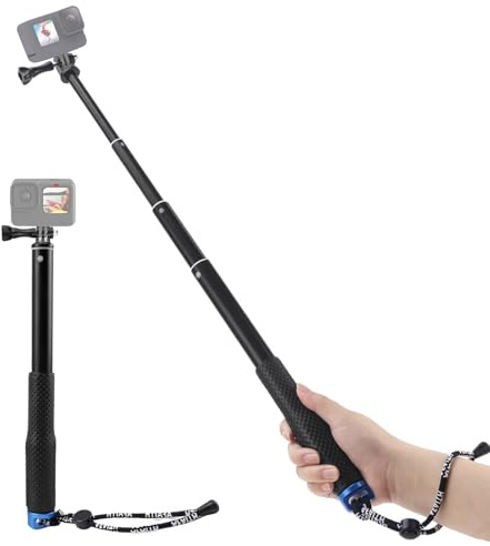 Selfie Stick für GoPro, 49CM Erweiterbar ActionCam Selfie Stick für GoPro Hero 12 11 10 9 8 Ausziehbarer Se-lfie Stick Teleskopstange Selfie Self Portrait Einbeinstativ Vlog Handheld-Einbeinstativ