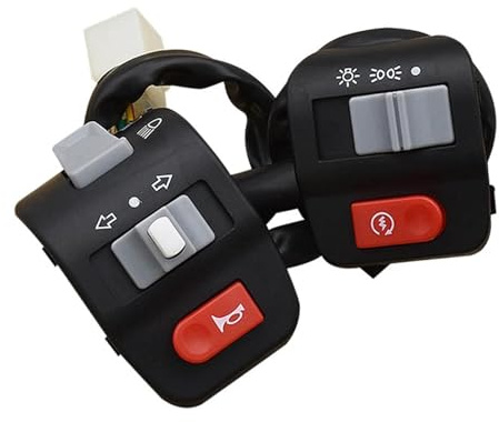 Steuerschalter Für Motorräder Motorrad Schalter Hupe Taste Blinker AUF/AUS-Taste Schalter Steuerung Elektrische Fahrrad Roller Lenker Schalter Licht Für Ya&ma&ha