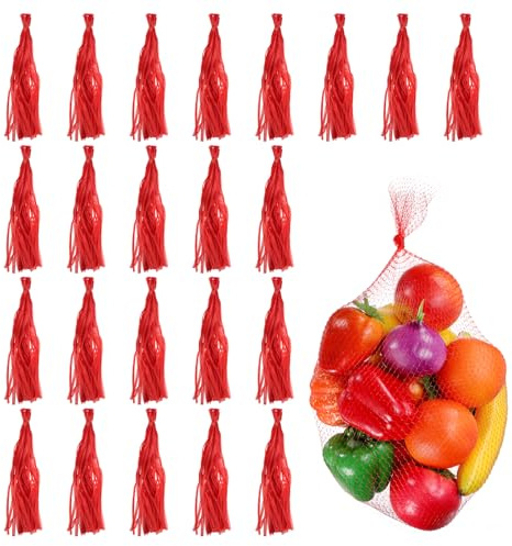 QUARKZMAN 150pcs Sacs D'Eclosion D'Oeufs 20 inch Filet Nylon Rouge | Reutilisable, Sacs Filets Produits Solides Plastique Etirables, Pour Bouillabaisse, Pour Stockage De Fruits