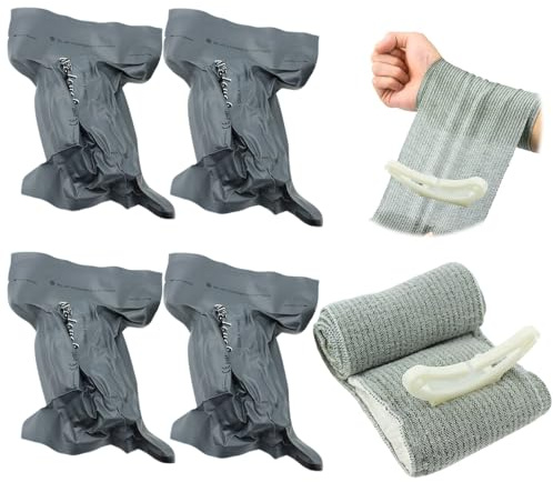 LYPPUL 4 Piezas Vendaje Israelí, Vendaje de Emergencia de 4 Pulgadas, Israeli Vendaje Hemostático, Compresión Trauma Vendaje con Paquete de Vacío para Deportes al Aire libre, Camping, Senderismo