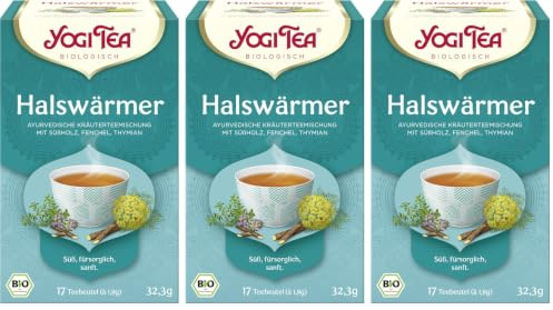 Yogi Tea Bio Halswärmer Tee, 17 Beutel, 32.3g (Packung mit 3)