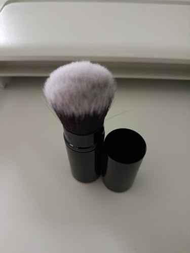 Pennello Telescopico Retrattile da Viaggio con Coperchio per Fondotinta, Fard, Bronzer, per Fondotinta Liquido, Blush, Cipria. Ideale da Borsetta, Pochette Trucco.