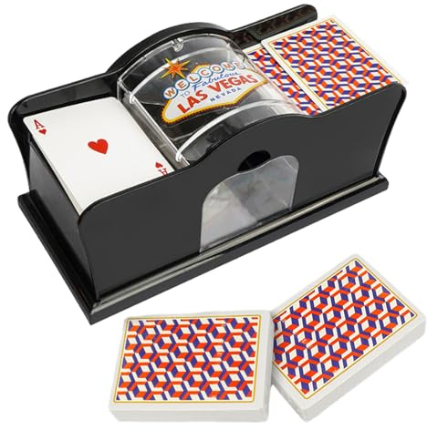 Generisch Handmischmaschine, manueller Kartenmischer | Mischmaschine für Schweinefleischkarten - Einfacher Kartenmischer mit Handkurbelsystem für Heimkartenspiele, Reisen, Poker, Blackjack, Rommé