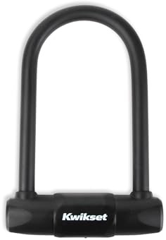 Kwikset High Security Bicycle U-Lock, Hardened Steel, Anti-Theft Bike Lock, 1 Pack, Black