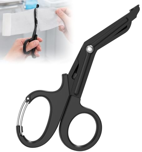 Ciseaux Médical, Ciseaux Infirmière et Secourisme, Ciseaux Plâtre Médical pour Interventions Médicales et Activités de Plein Air, 1 Pièce Couleur Noire
