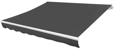Telo per tende da sole in tela antracite, 300 x 250 cm, robusto tessuto di ricambio in poliestere con rivestimento in poliuretano, resistente all'acqua e ai raggi UV, cuciture rinforzate, ideale per