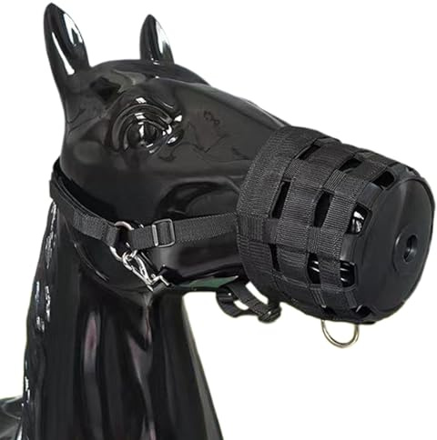 Bozal De Pastoreo Para Caballos Antimordeduras Ajustable De Nailon | Bozal Para Caballos Con Cabestro Desprendible Para Mantenimiento, Pastoreo, Entrenamiento, Alimentación Y Competición