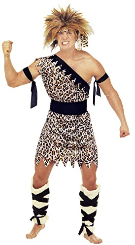 W WIDMANN MILANO Party Fashion - Disfraz hombre Edad de Piedra hombre | Con túnica, cinturón, polainas, brazaletes y diadema, disfraz de neandertal o hombre de las cavernas para Carnaval