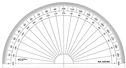 GRAPHOPLEX Rapporteur 1/2 cercle 16cm grades Transparent