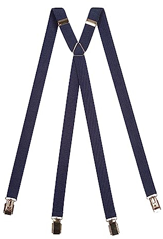 Olata Bretelle Classiche a X con Clip – Larghezza 2 cm. Blu Scuro