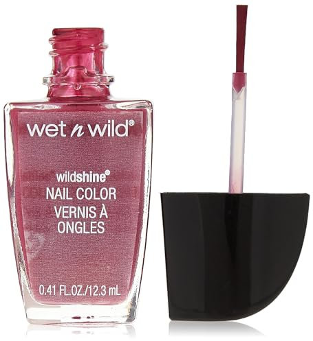 Wet n Wild, Wild Shine Nail Color, Nagellack ohne Formaldehyd, Toluol und Phthalate, langanhaltende Formel die schnell trocknet, Grape Minds Think Alike