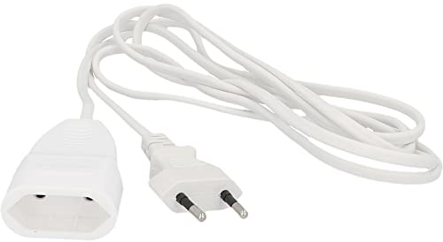 UNITEC Euro-Verlängerung mit Stecker und Kupplung, 2 Meter, weiß
