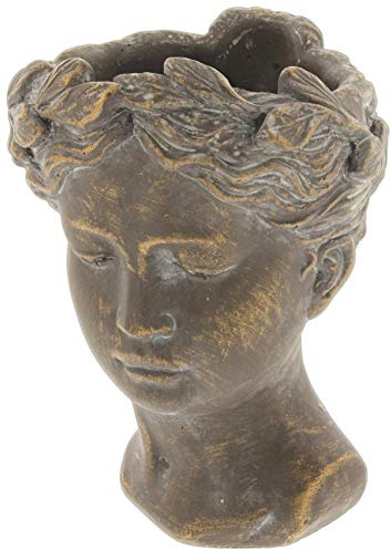 Lucky Winner Greek/Roman Style Female Statue Head Cement Planter - Unique Planter Pot for Indoor Outdoor Home Garden Decor (8)