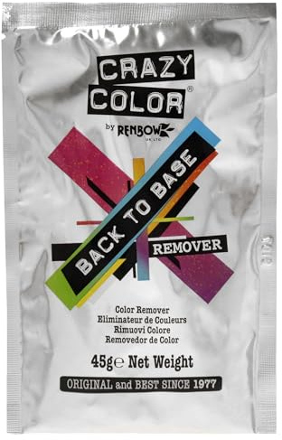 Crazy Color Back to Base Hair Color Remover 1 DISPLAY Gentle Hair Dye Remover with Kaolin Clay for All Artificial Hair Colors and Semi-Permanent Shades 30-Minute Easy Hair Dye Removal Powder,45 Grams
