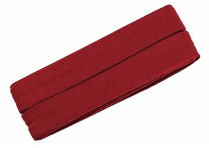 Unifarbenes Schrägband, Jersey, vorgefalzt, 20 mm breit - 2 Packungen á 3 Meter, Bordeaux