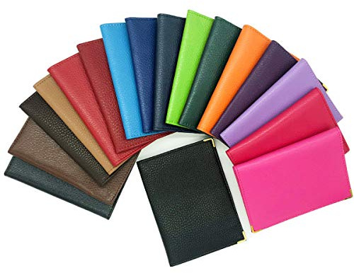 Charmoni Florient Cartera portadocumentos, con 7 ranuras para llevar los permisos de circulación y de conducir, tarjetas de crédito, documento de identidad, de piel de vaqueta, 11 x 14,5 cm