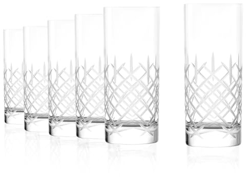 Stölzle Lausitz New York Bar Club Saftgläser Wassergläser 380 ml, 6er-Set | Saft-, Wasser- und Allroundgläser für Getränke und Cocktails, aus bleifreiem Kristallglas, stoßfest & spülmaschinengeeignet